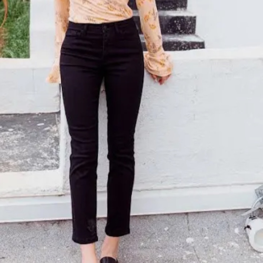 Black high rise vervet jeans